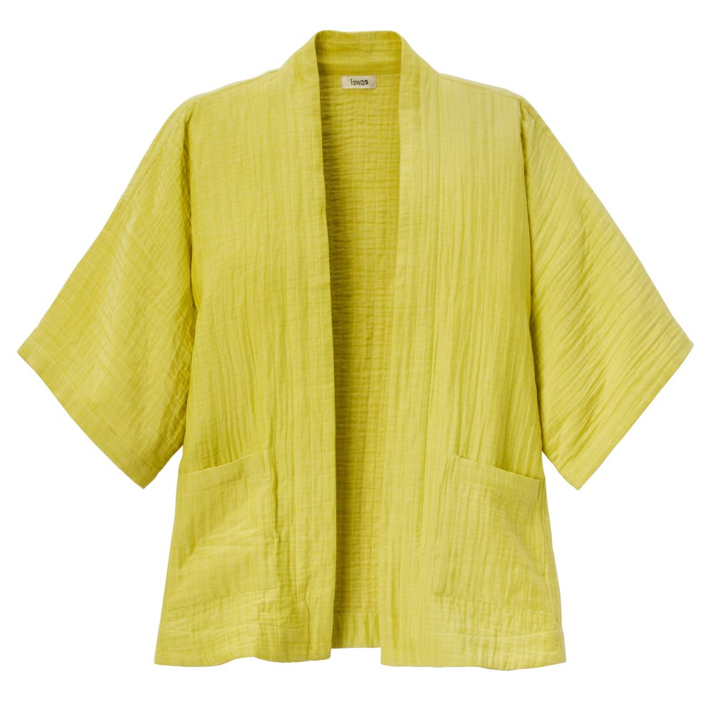 gelbe Kimonojacke mit Seitentaschen