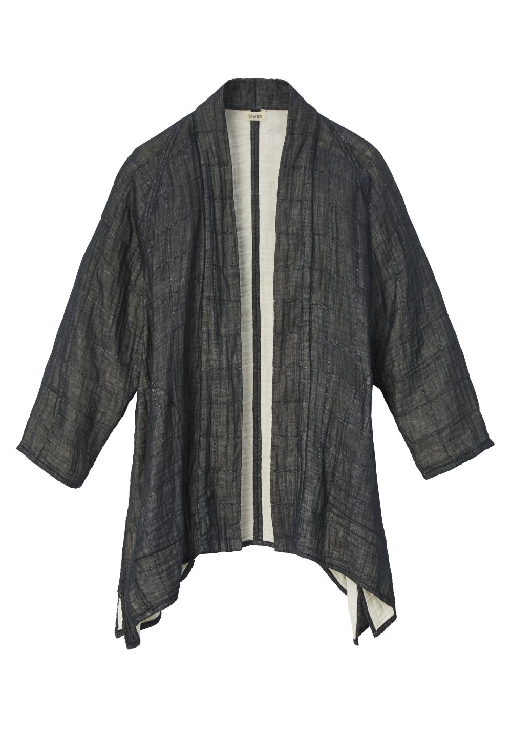 Schwarze Kimonojacke mit hellem Innenstoff