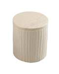 Round box with lid in beige soapstone