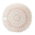 Yogakissen in rosa mit klarem Mandala Muster. In der Mitte ist ein Stern mit vielen Zacken.