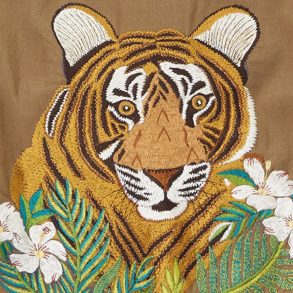 Jacke mit Tigerkopfstickerrei