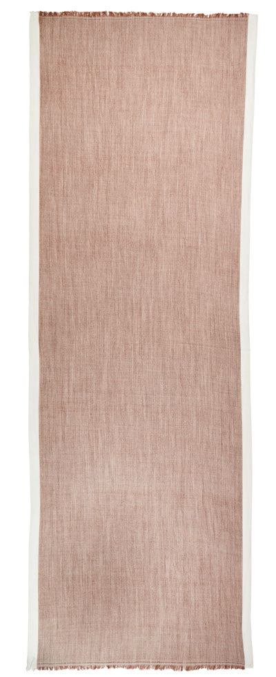 Beige scarf with small fringes at the ends