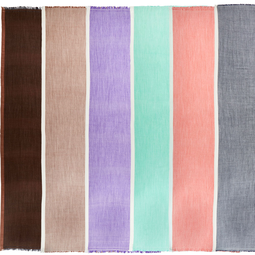 six scarves with fringes at the ends