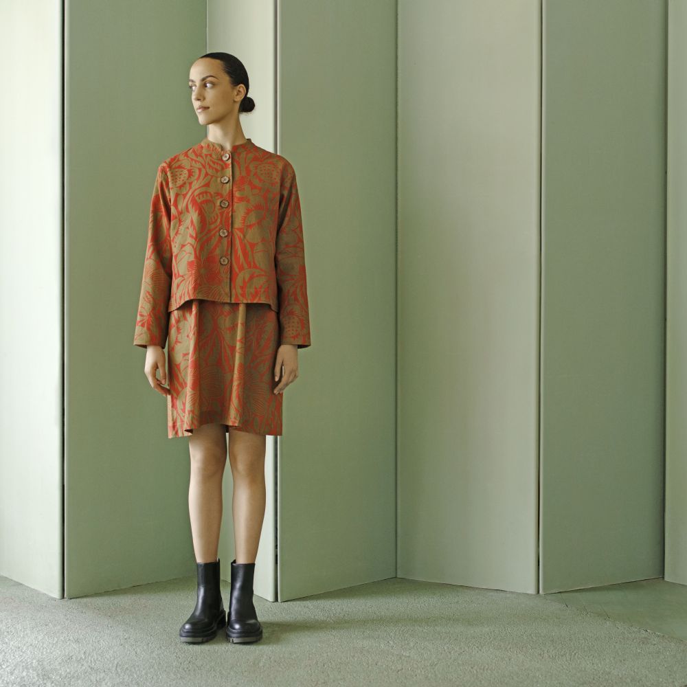Kleid mit Blätterprint