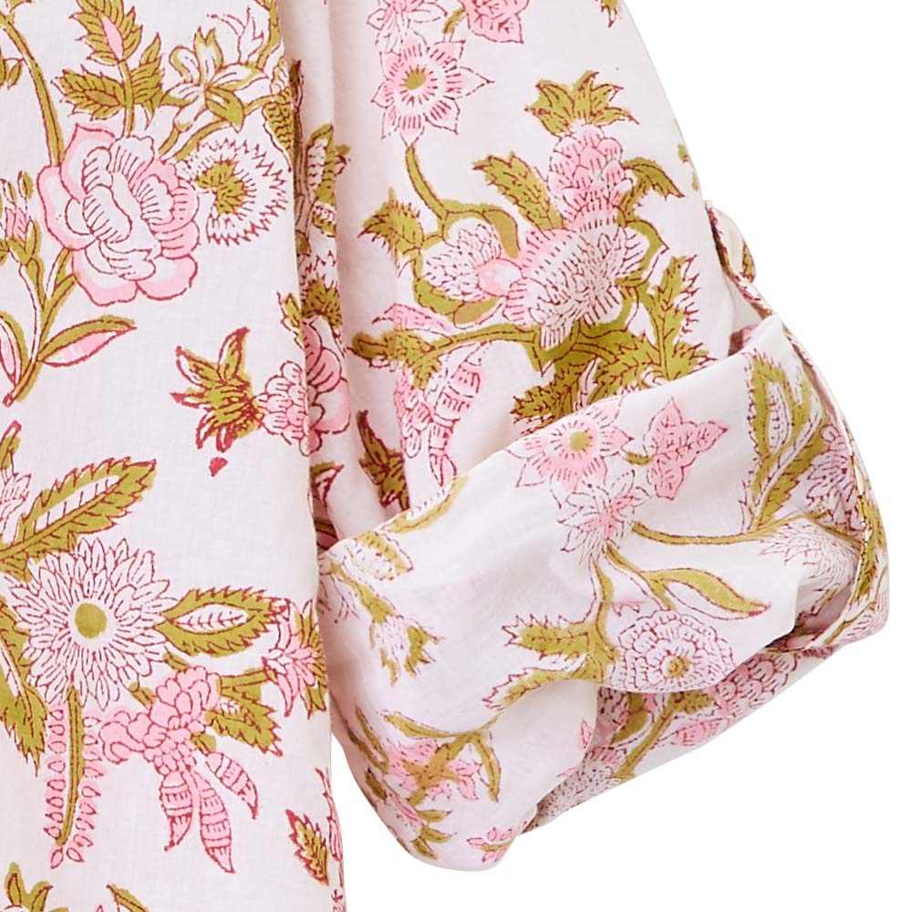 Bluse mit Blumenmuster, reine Baumwolle