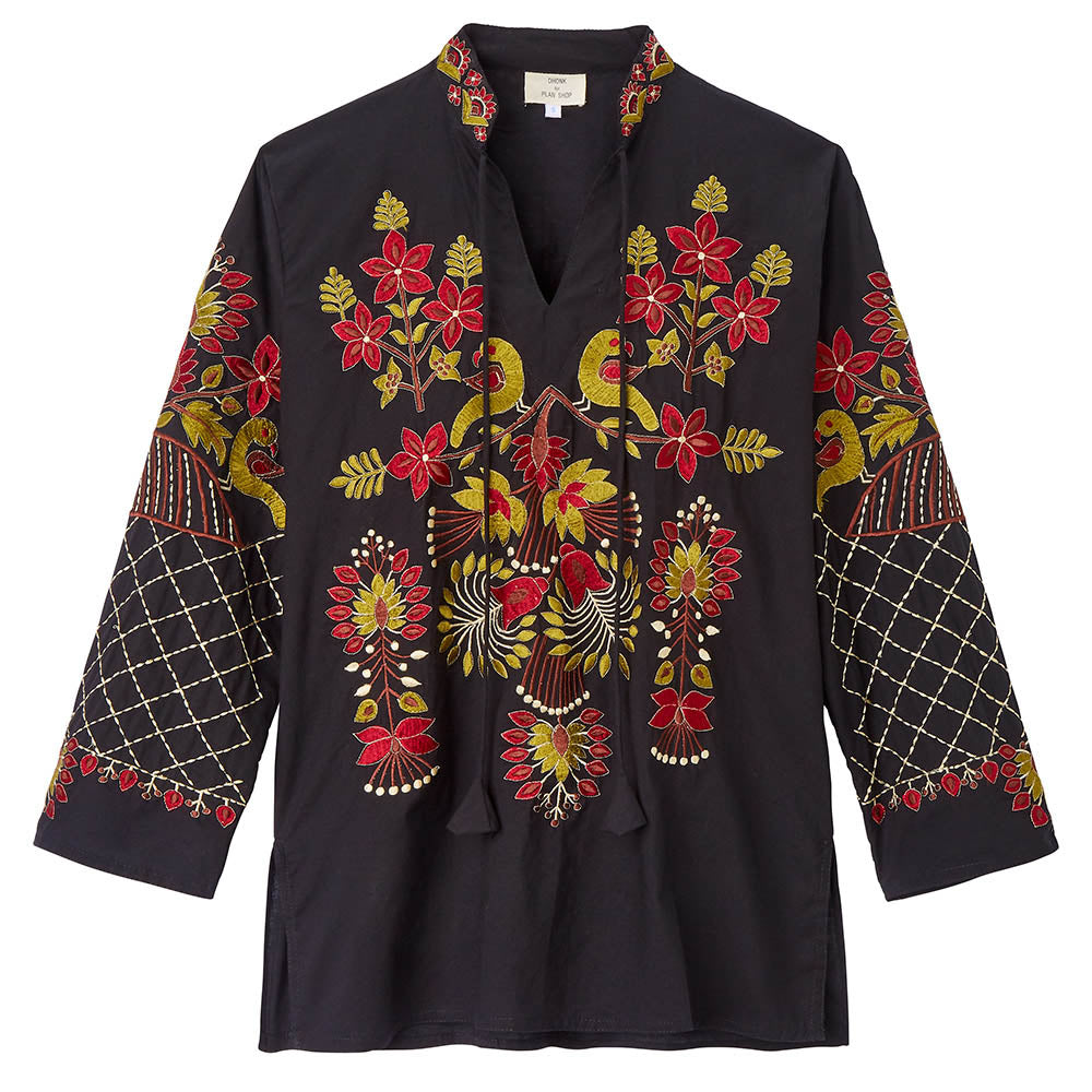 Bluse bestickt , reine Baumwolle
