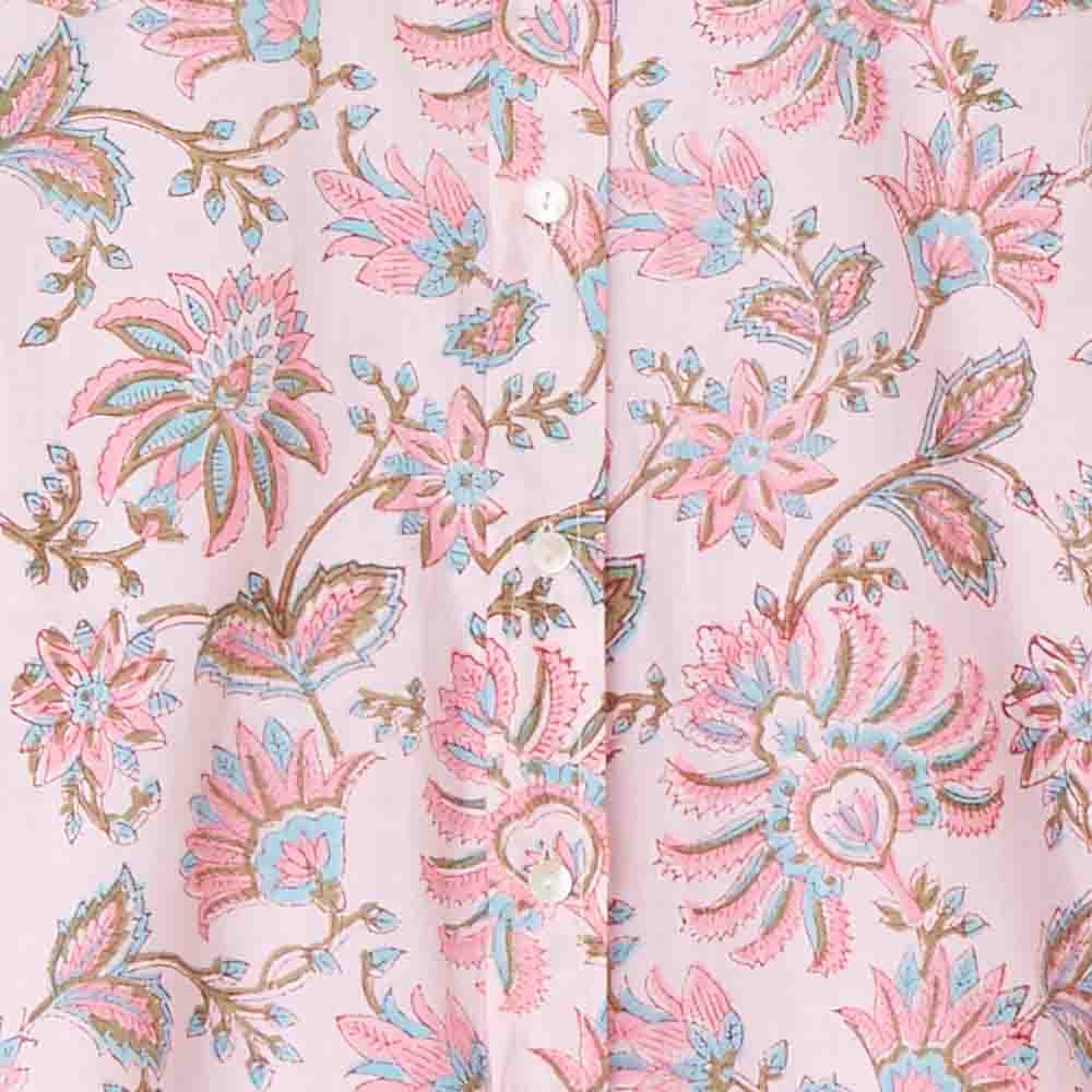 Hemdblusenkleid mit Blumenprint, reine Baumwolle