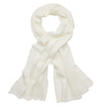 White scarf with waffle pattern