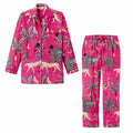 pinkfarbener Pyjama mit Animal Print