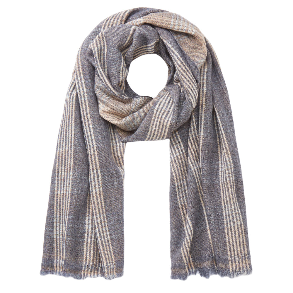 grau-beige gestreifter Schal