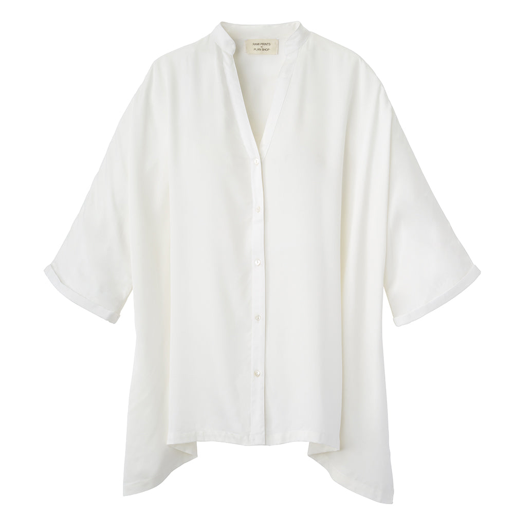 white button-up blouse