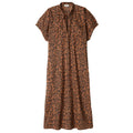 Kleid mit Leo-Print, kurzen Ärmeln und Knopfleiste.