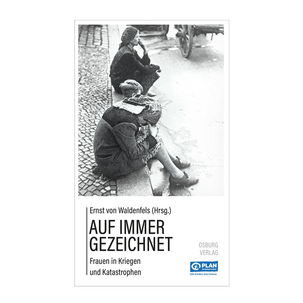 Buch mit schwarz-weißem Foto über dem Titel, das eine junge Frau sowie zwei Kinder verzweifelt  auf einer Bordsteinkante sitzend zeigt
