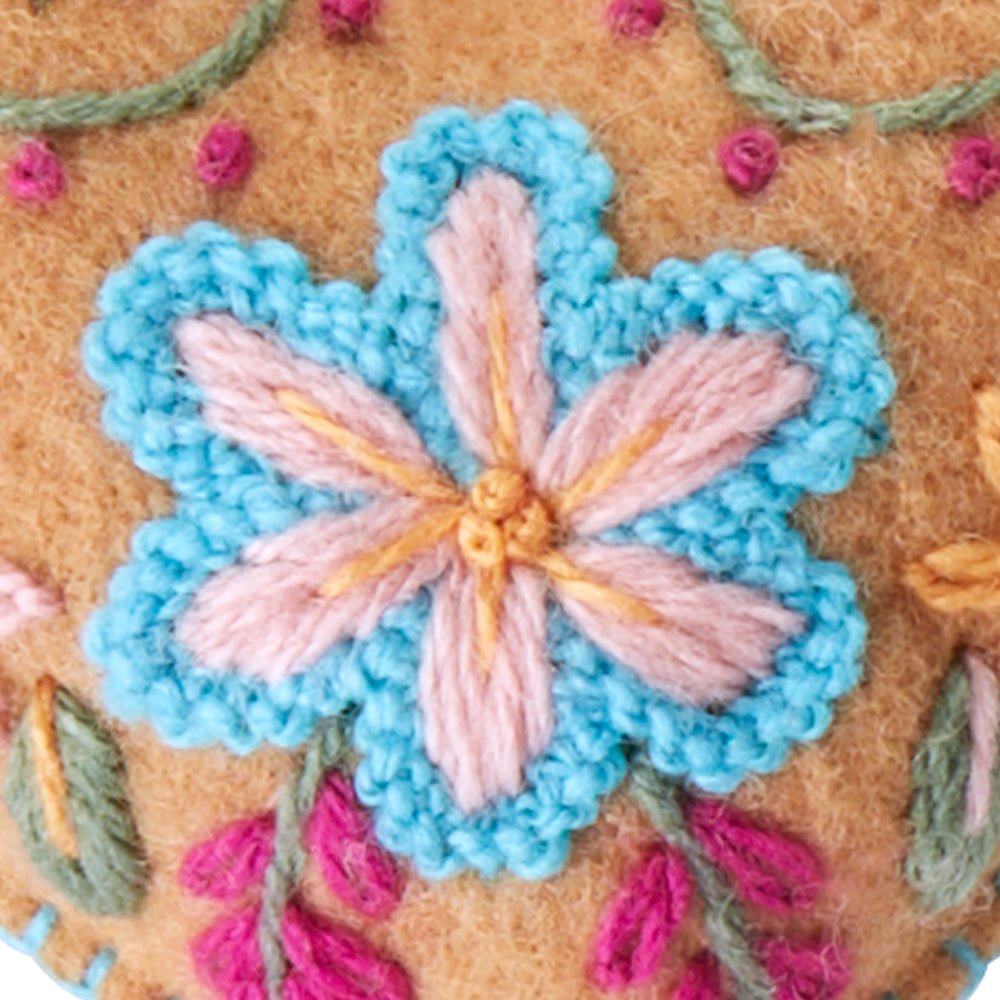 Enlarged detail of the embroidery.