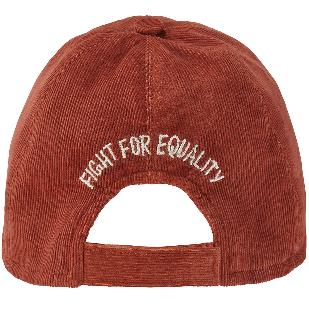 Cap: View from the back with Velcro fastener to adjust the width and embroidery