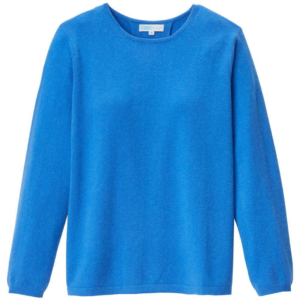 Kaschmirpullover in  royalblau, Vorderansicht.