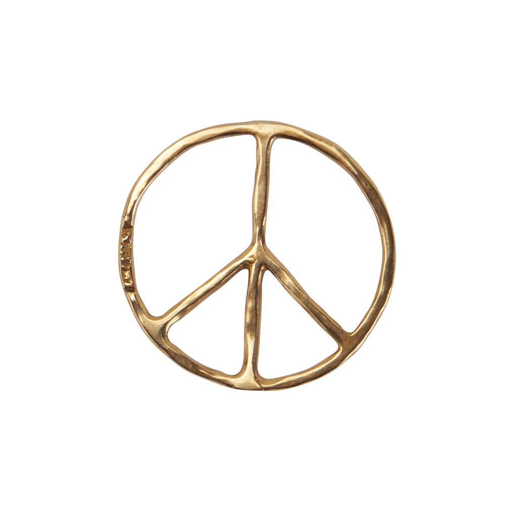 Ein Anhänger mit Peace Zeichen, Messing.