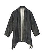 Schwarze Kimonojacke mit hellem Innenstoff