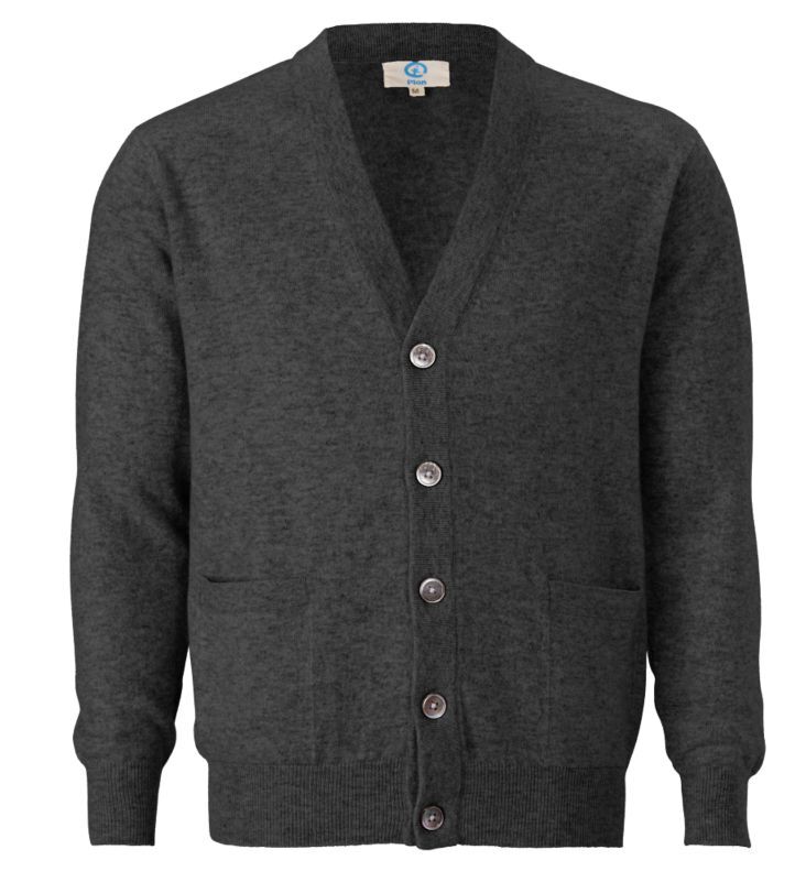 Herren Kaschmirjacke, dunkelgrau-0