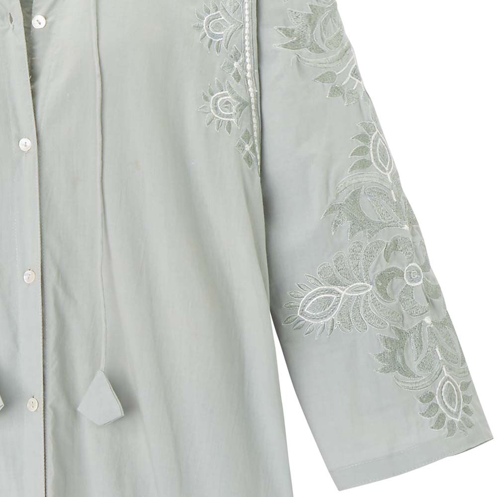 Kleid mit Stickerrei, reine Baumwolle-5