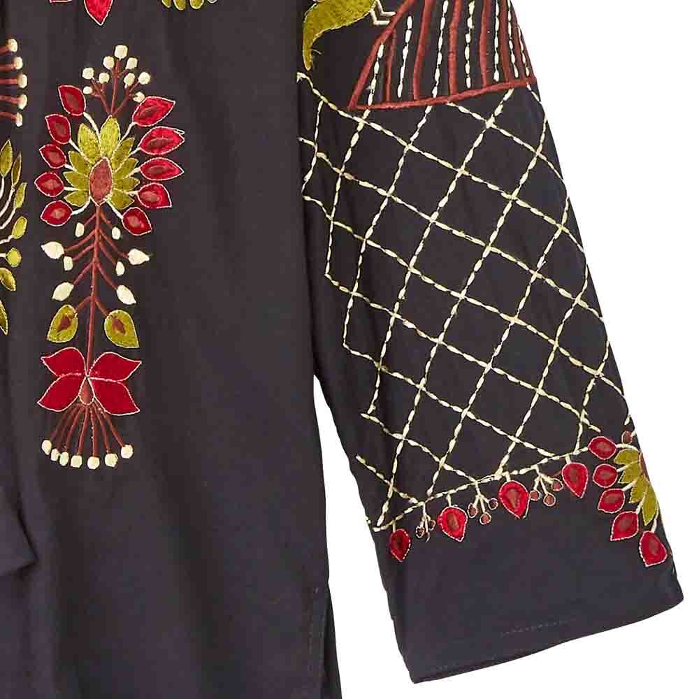 Bluse bestickt , reine Baumwolle-2