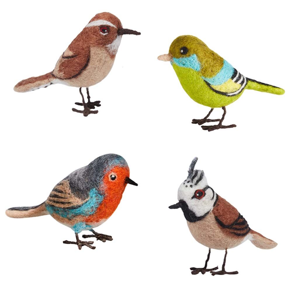 Dekofigur "Haubenmeise", gefilzt, reine Wolle-1