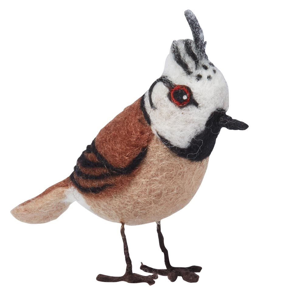 Dekofigur "Haubenmeise", gefilzt, reine Wolle-0