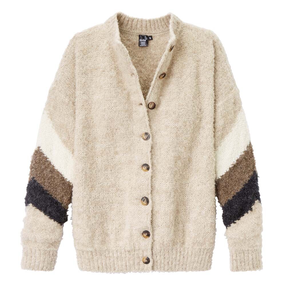 Alpaka Strickjacke, handgestrickt, naturfarben-0