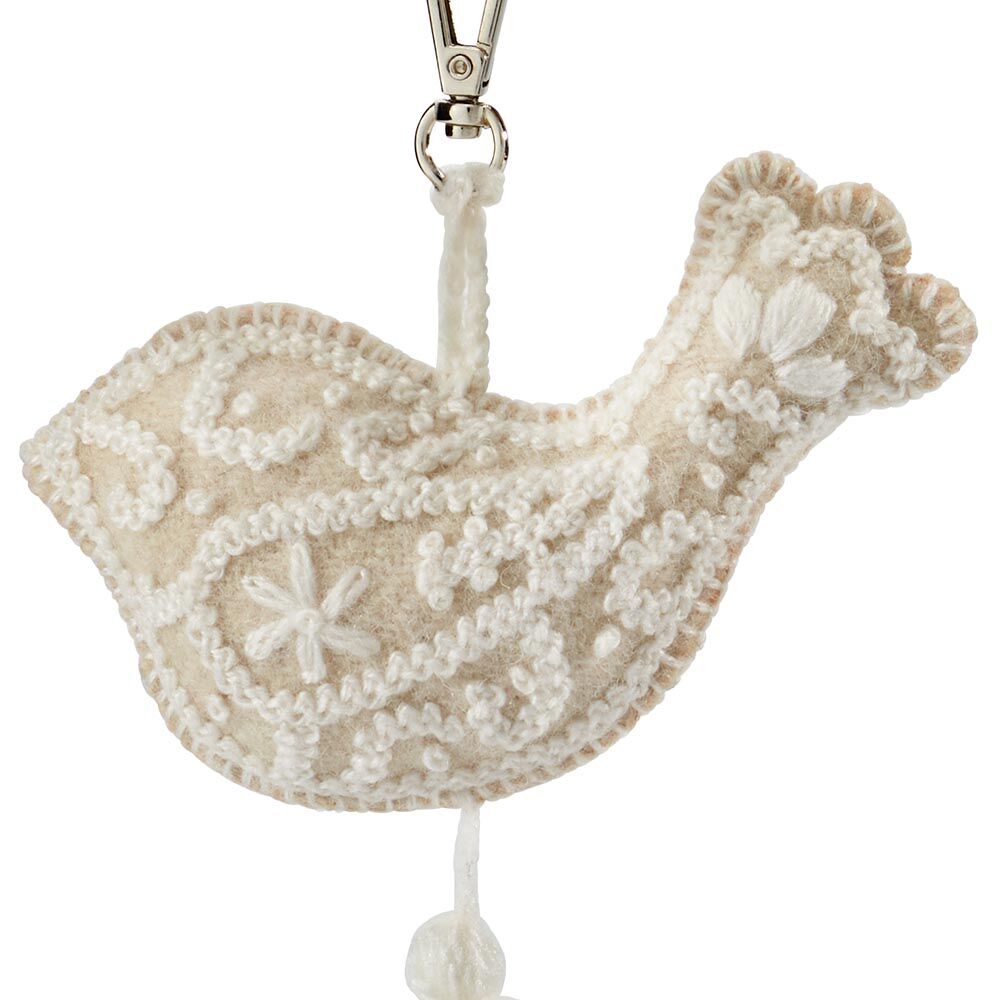 Schlüsselanhänger Friedenstaube, reine Wolle-1