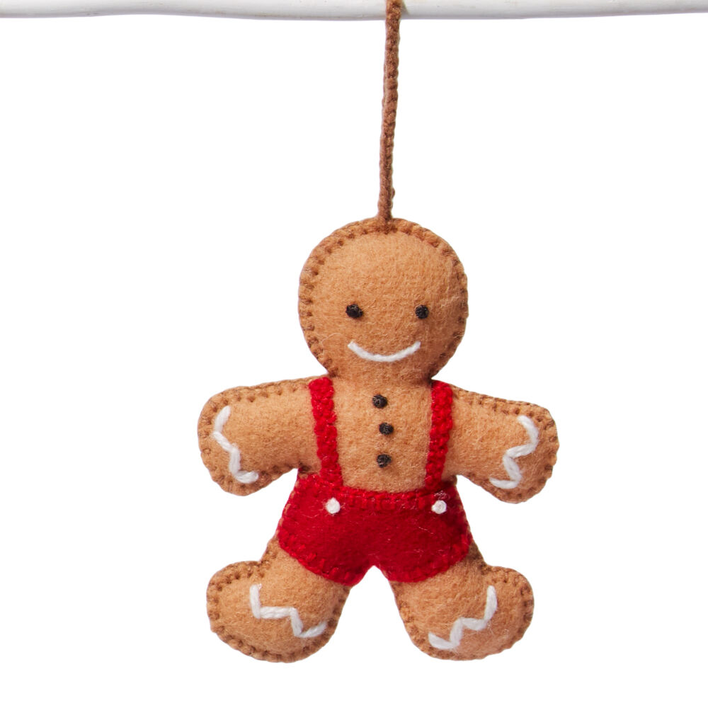 Deko-Anhänger Lebkuchenmann, Weihnachten, Handarbeit-0