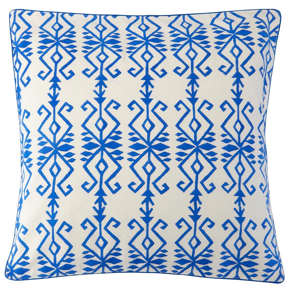 Kissenhülle, blau/weiß-0