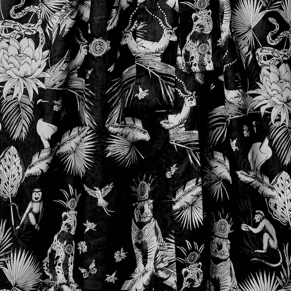 Kimono mit Allover-Print, Baumwolle, schwarz/weiß-1