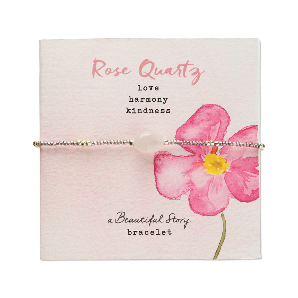Rosenquarzarmband mit Grußkarte Blume-0