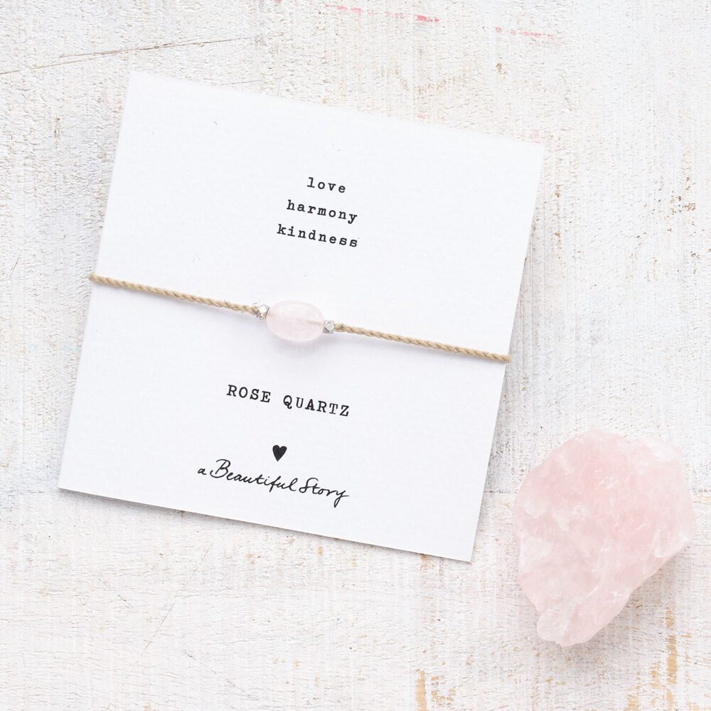 Rosenquarzarmband mit Grußkarte-1