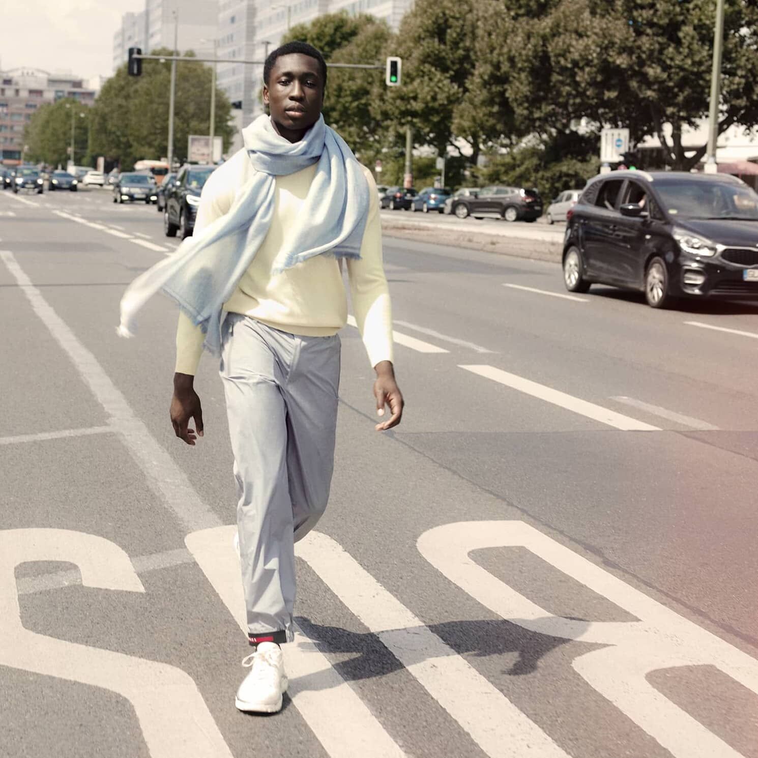 Wollschal, mit Seitenstreifen-7