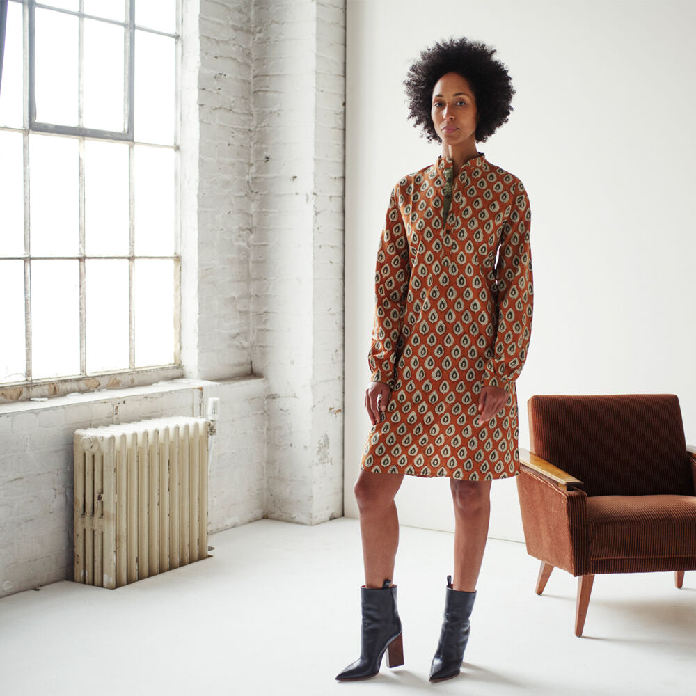 Tunikakleid, Blätterprint - fairtrade online im Plan Shop bestellen