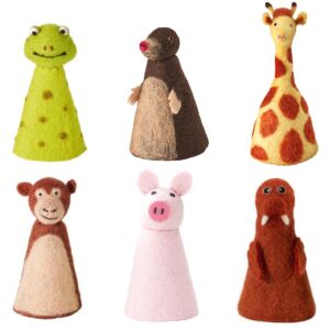 Sechs verschiedene Eierwärmervarianten: Frosch, Maulwurf, Giraffe, Affe, Schwein und Walross