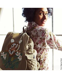 Backpack with tiger embroidery