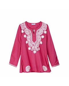 Tunic with embroidery, pink