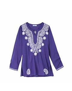 Tunic with embroidery, purple