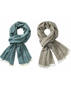 Light wool scarf with wave pattern 