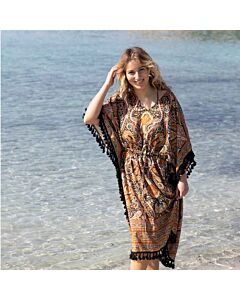 Kaftan mit schwarzen Bommeln