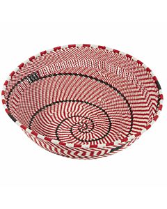 Handwoven telephone wire basket, big, red