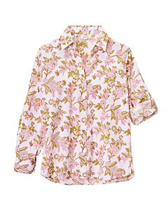 Bluse mit Blumenmuster, reine Baumwolle