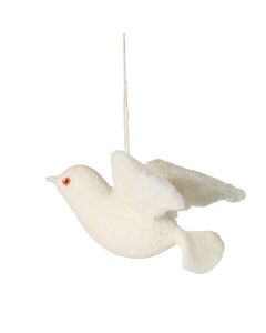 Filzanhänger "weiße Taube" , gefilzt, reine Wolle