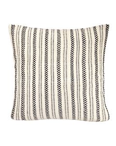 Cushion cover handwoven, beige/ black, pure cotton