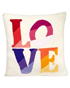 Love embroidered cushion cover, hand-embroidered, pure wool.
