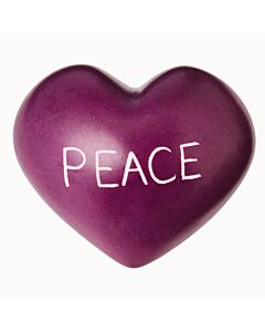 Soapstone Heart, purple, "Peace"