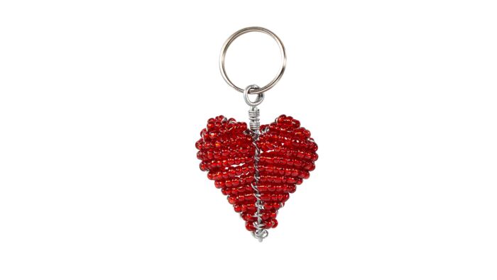 keychain beads, heart