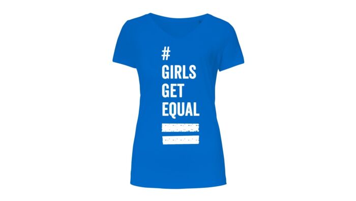 T-Shirt - "#GIRLSGETEQUAL", blau für Damen